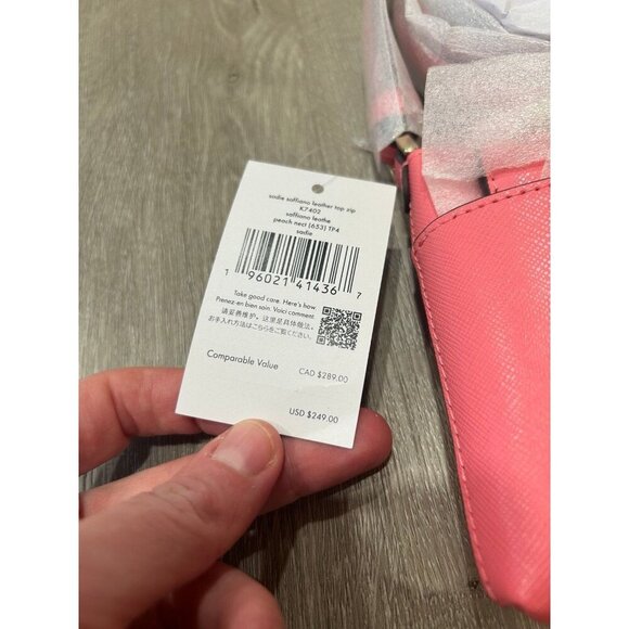 NWT Authentic Kate Spade Sadie Crossbody Bag Set Peach Nectarine Pink Purse - Picture 6 of 6